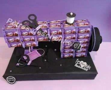 Preview: Schokolade Tafeln Nähmaschine zum Geburtstag